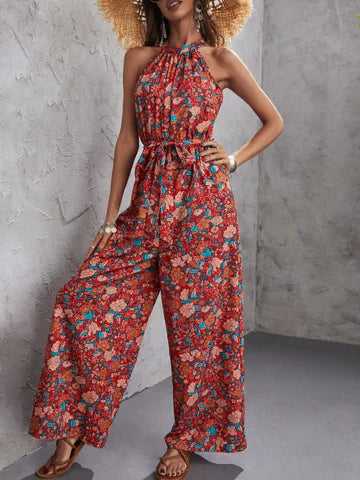 Hattie - Jumpsuit mit geblümtem Halfter