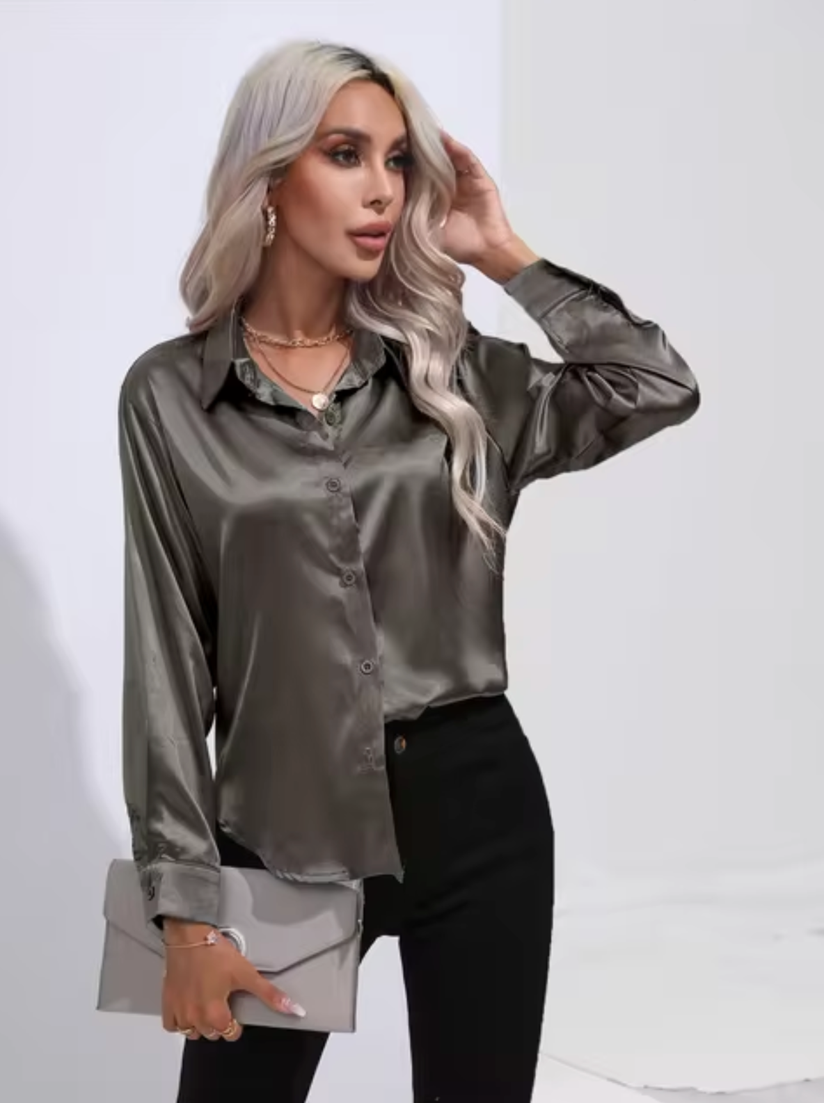 Eline | Luxus-Bluse mit langen Ärmeln