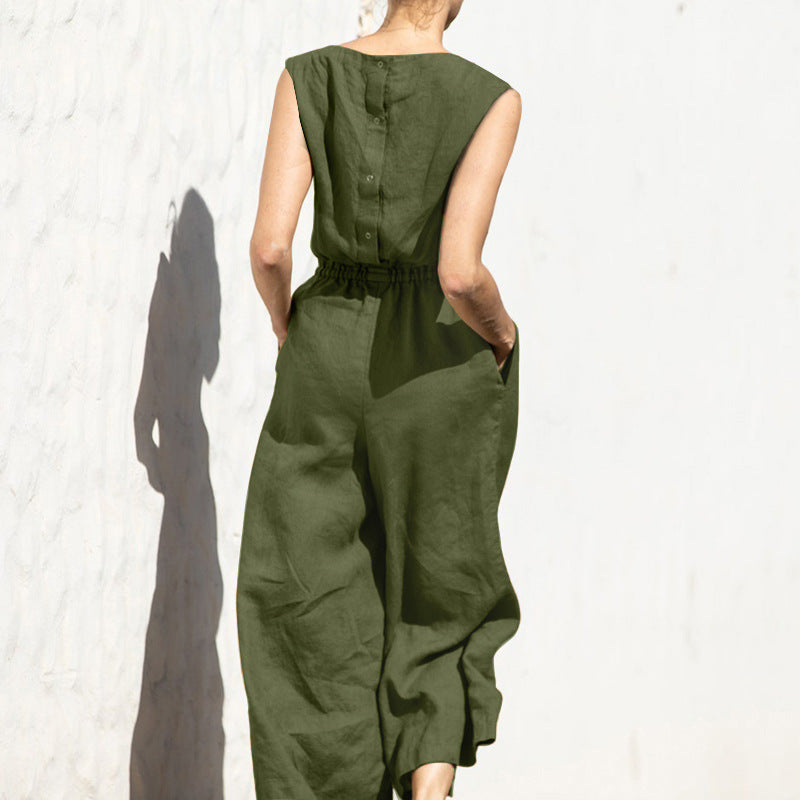 Fashion Lässiger Temperament-Jumpsuit ohne Ärmel