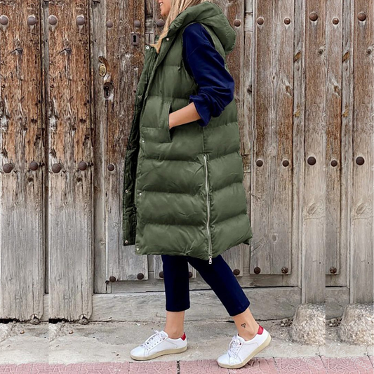 Trendige Longjacke mit Kapuze