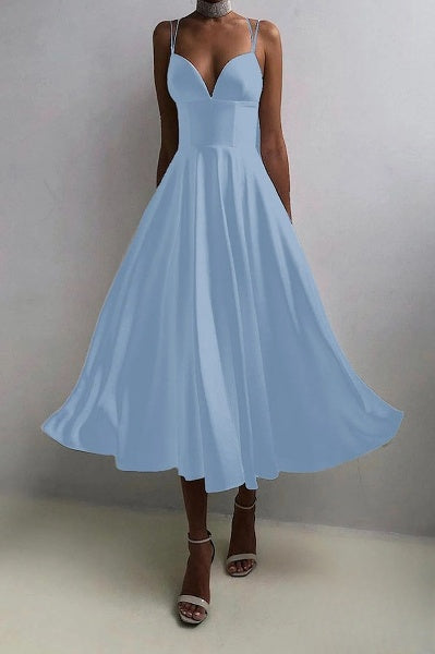 Monroe - Maxikleid mit V-Ausschnitt und Rücken ohne Rüschen