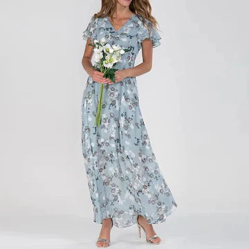 Josephine - Langes Sommerkleid mit floralem Muster
