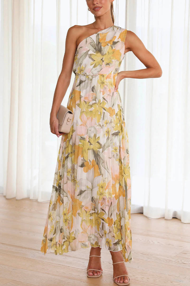 Bedrucktes Off-the-Shoulder-Kleid