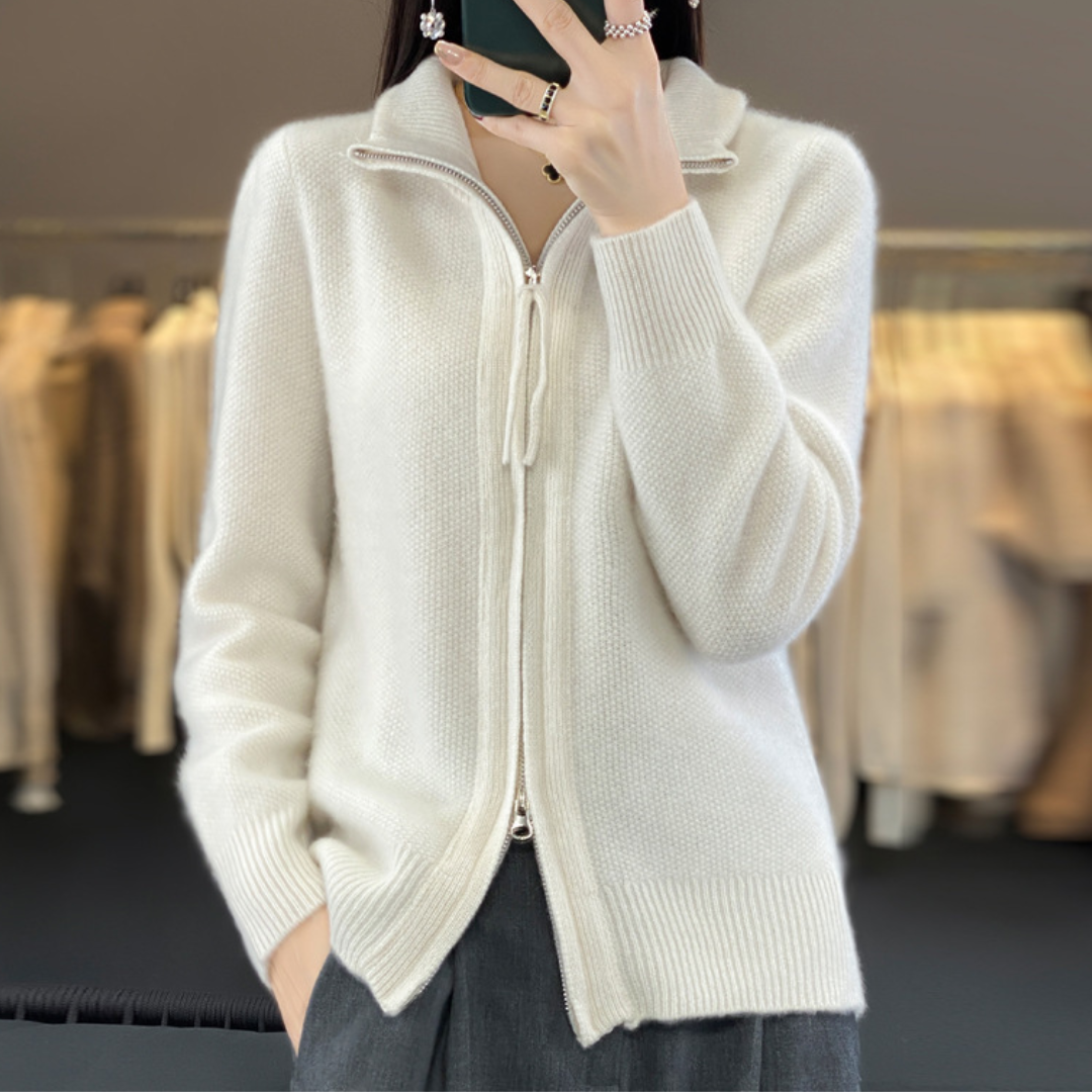 Solvaris™ | Strickjacke mit Reißverschluss Elegant und Bequem