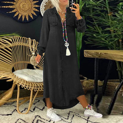 Jeansrock mit langen Ärmeln für einen lässigen Alltagslook
