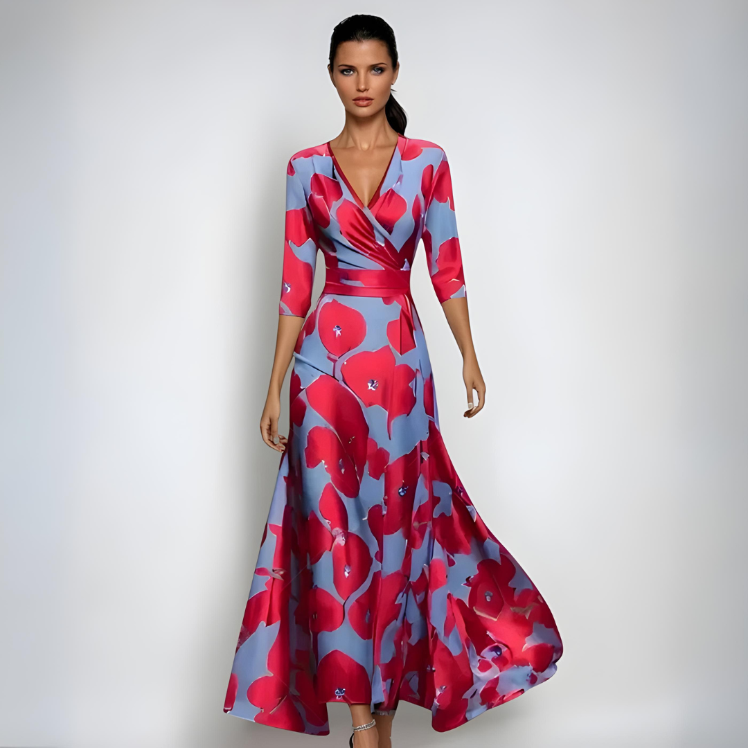 Jano™ | Elegantes Wickel-Maxi-Kleid mit Blumen