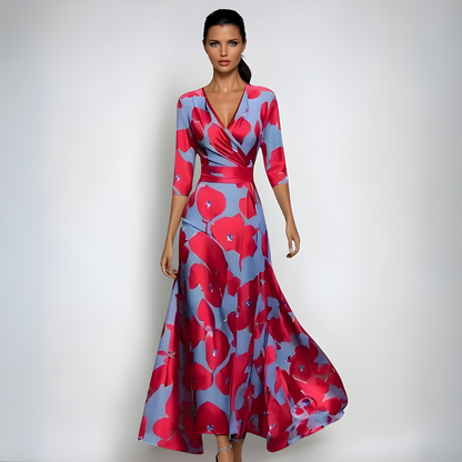 Jano™ | Elegantes Wickel-Maxi-Kleid mit Blumen
