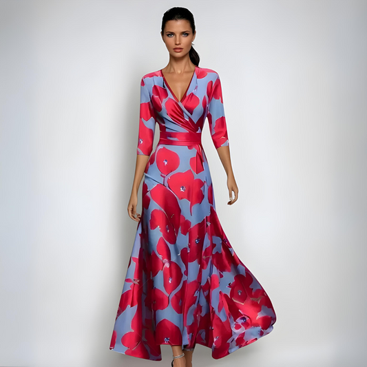 Jano™ | Elegantes Wickel-Maxi-Kleid mit Blumen