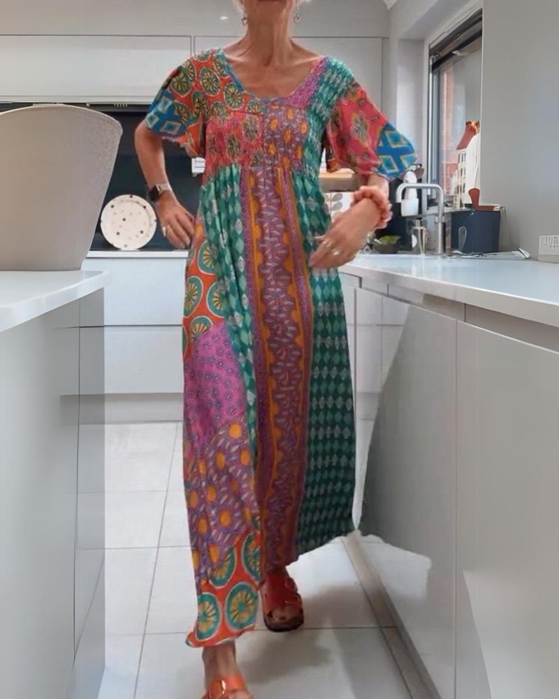 Bohemian-Kleid mit Paisley-Muster