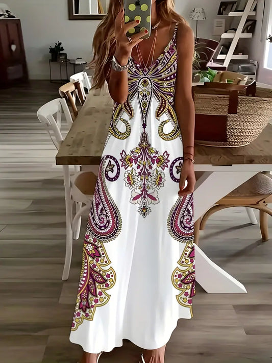 Gloria - Maxikleid mit V-Ausschnitt und Blumendruck