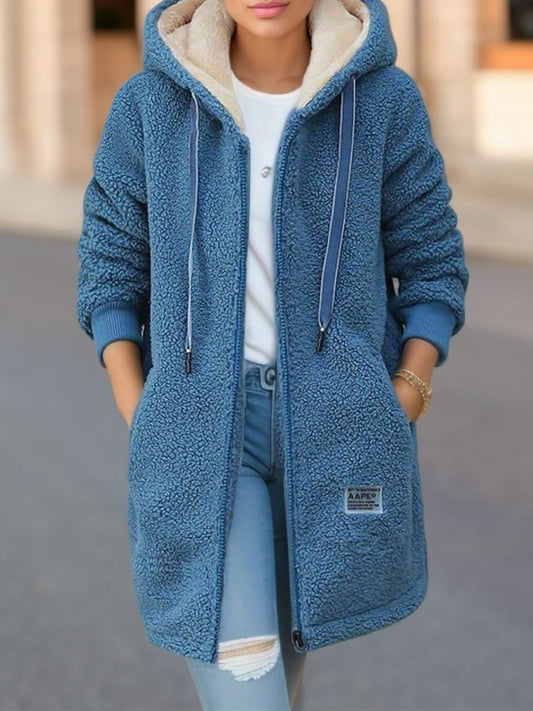 Sherpa Kapuzenjacke mit Reißverschluss - Bequem und warm für den Winter