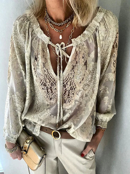 VelaVie - Bluse mit Spitzendetails