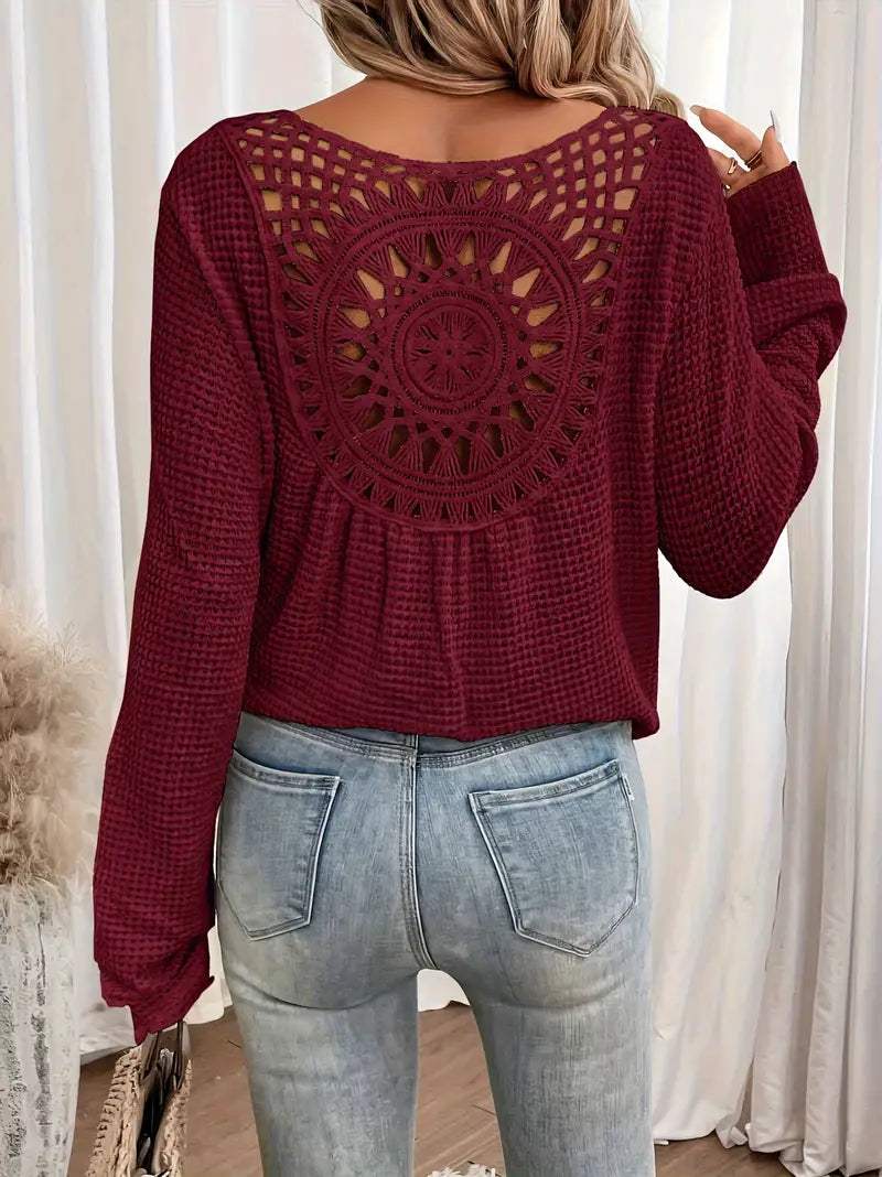 V-Ausschnitt Strickpullover für Frauen