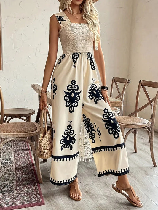 Élodie - Jumpsuit im Bohème-Stil mit weiten Beinen