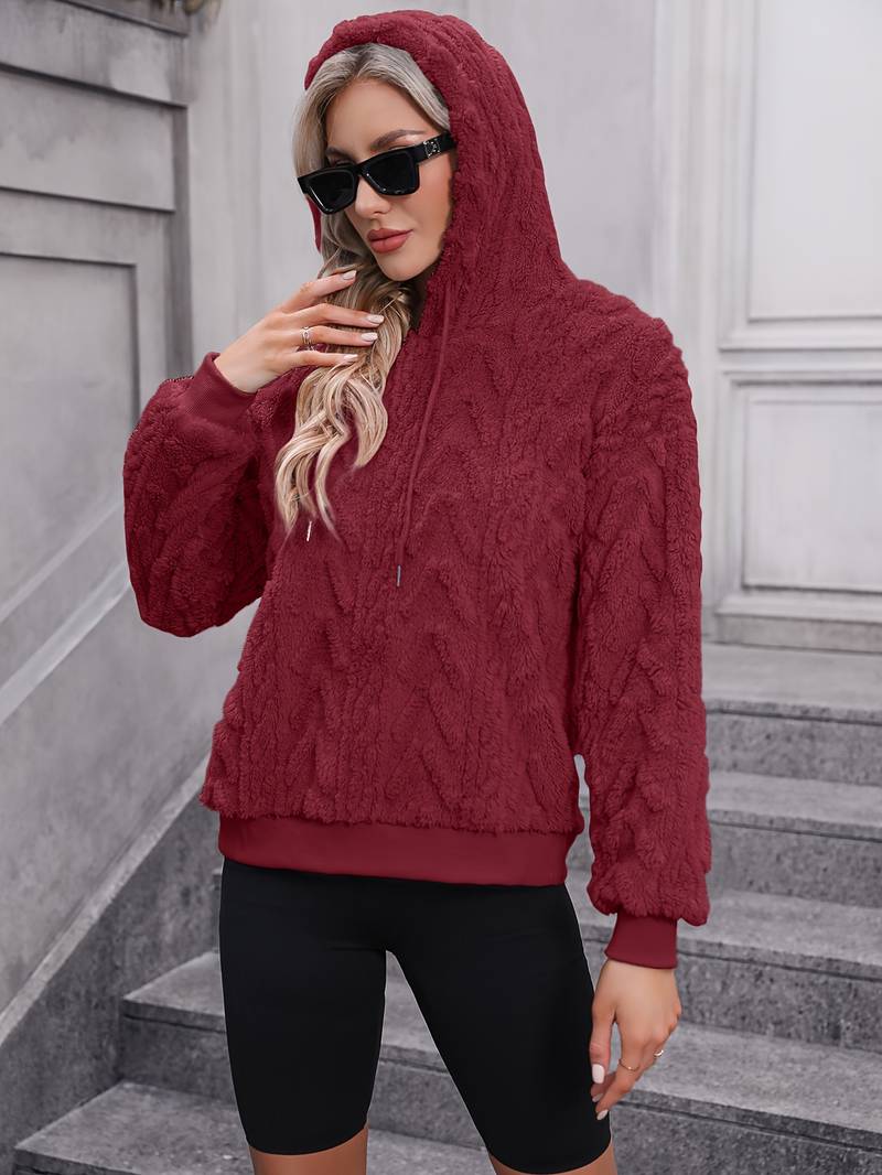 Karen - Stylischer und bequemer Teddystoff-Winterhoodie für Frauen