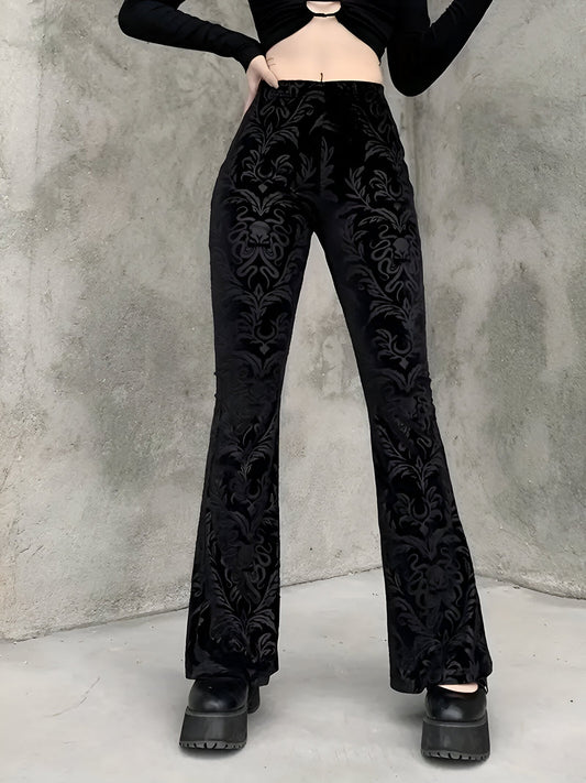 Bohdana | Elegante Gothic-Schlaghose mit Blumen