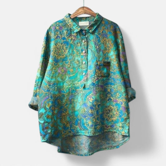 Oryn™ | Elegante Blumenbluse mit einem Hauch von Anmut