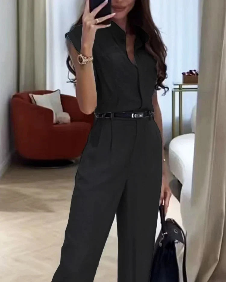 Margaux - Elegantes Ensemble mit einfarbigem Hemd und einfarbiger Hose