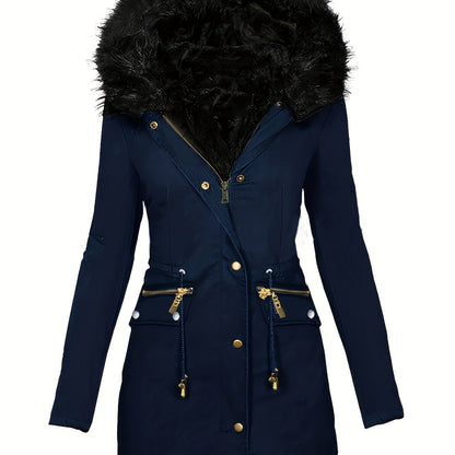 Feline | Lässiger Kapuzenparka mit Fuzzy-Besatz