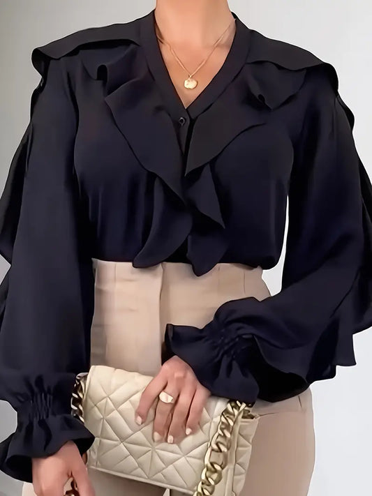 Isabelle Bluse mit Rüschen Frau - Romantisch und elegant