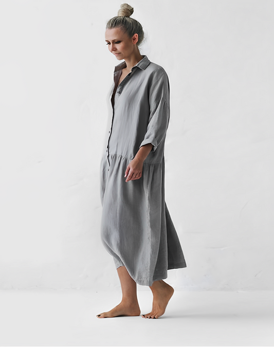 FLEUR - Graues stilvolles Kleid