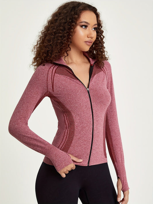 Fien | Sporty Langarm-Trainingsjacke für Damen mit Streifendekoration