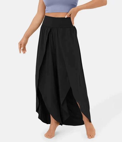 Palazzo-Hose-mit-geteilter-Pfeife-für-Damen