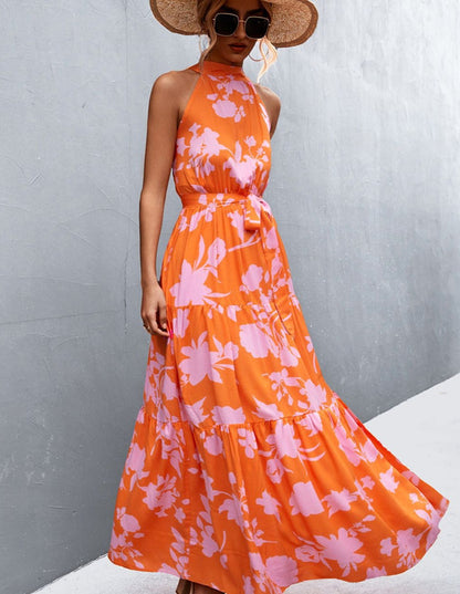 Ärmelloses Kleid mit Sommerprint