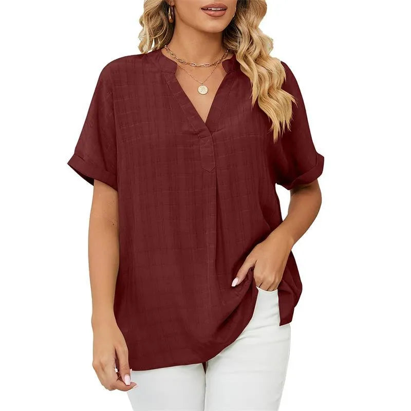 Stylische Bluse mit V-Ausschnitt für Frauen