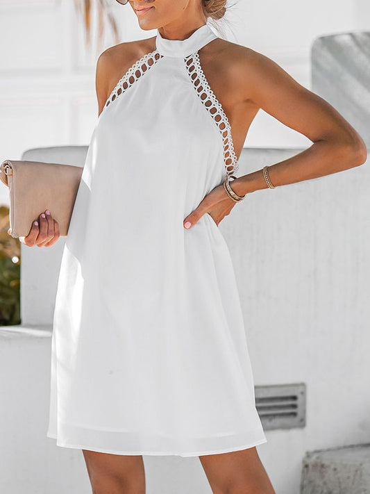 Weißes Spitzen-Minikleid