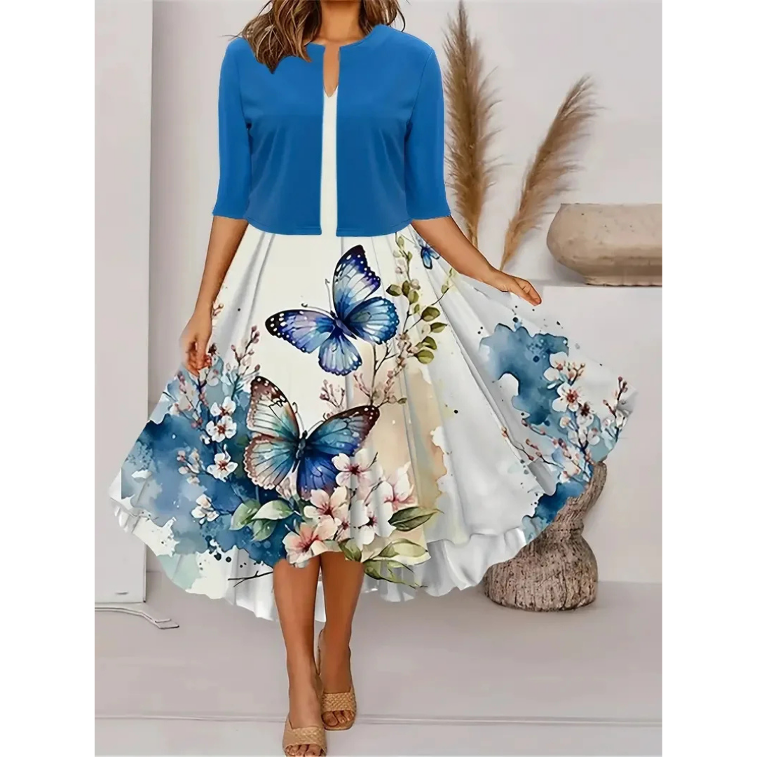 Plissiertes Minikleid mit kurzen Ärmeln