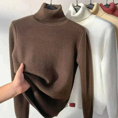 Dahlia - Stylischer Fleece-Rollkragenpullover für Frauen