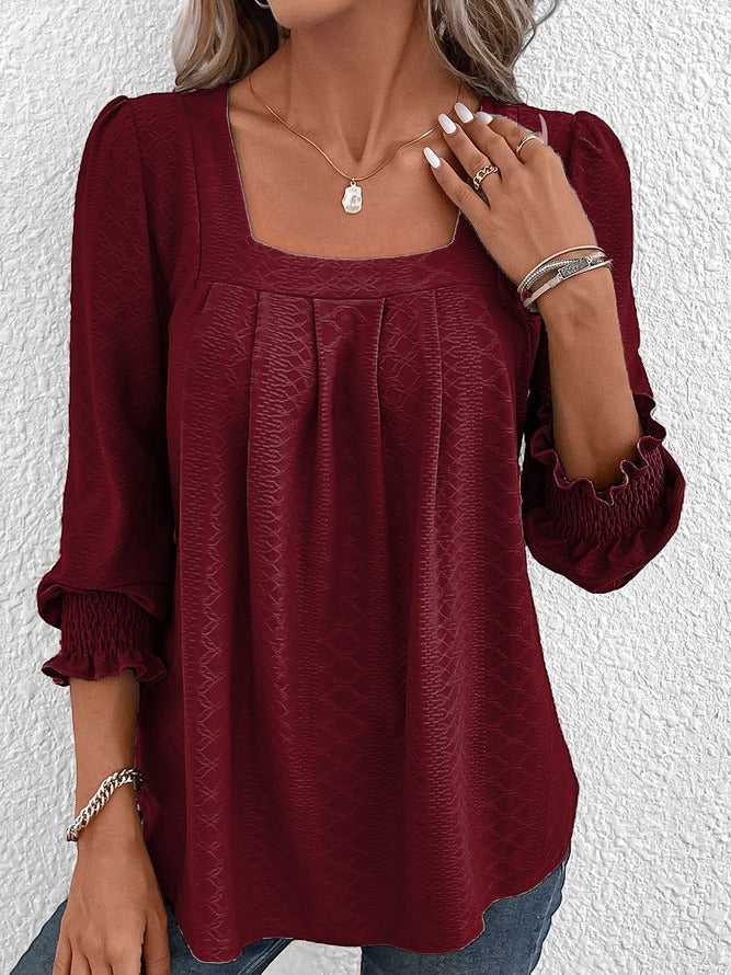 Sabrine Bluse | Baumwollbluse mit quadratischem Ausschnitt