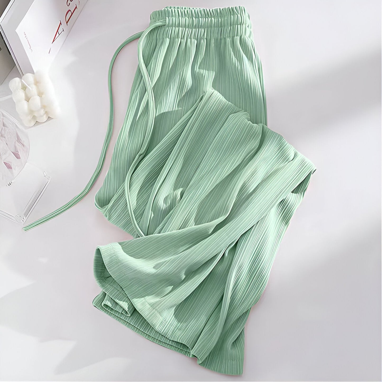 Chrysanthe | Kühle und leichte Hose mit hoher Taille und weitem Bein