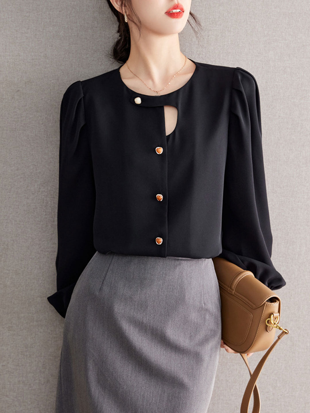 Farima Bluse | Vintage Bluse mit langen Ärmeln