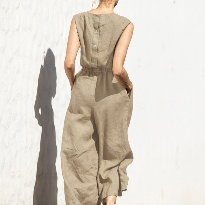 Fashion Lässiger Temperament-Jumpsuit ohne Ärmel