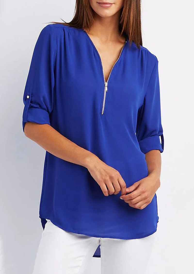 Leona | Elegante Bluse mit V-Ausschnitt für Frauen