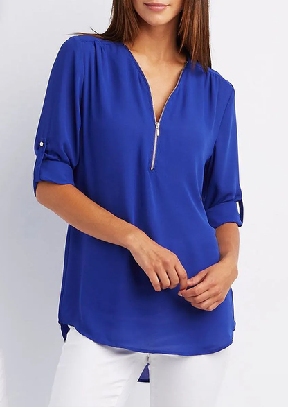 Leona | Elegante Bluse mit V-Ausschnitt für Frauen
