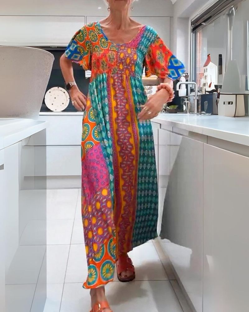 Bohemian-Kleid mit Paisley-Muster
