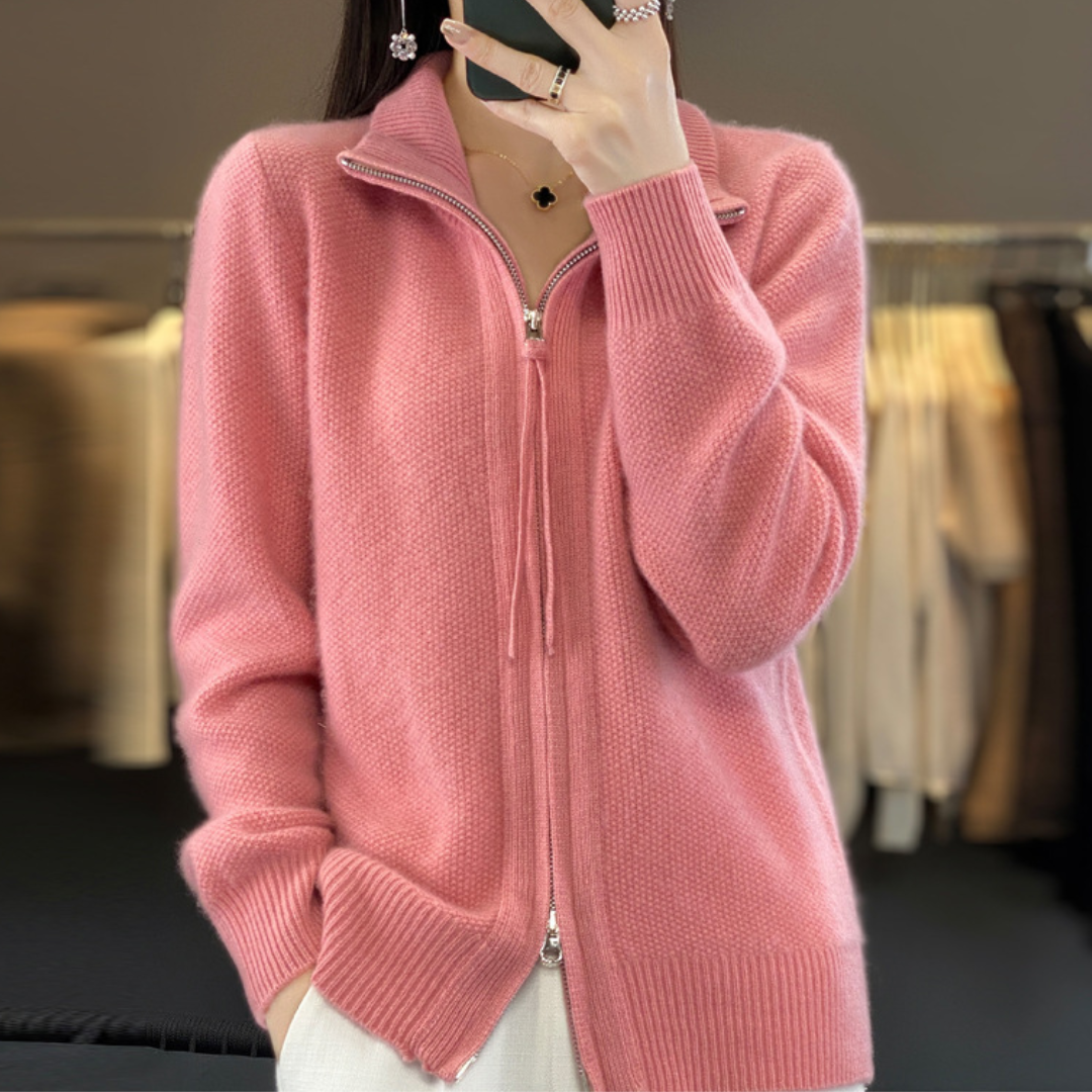 Solvaris™ | Strickjacke mit Reißverschluss Elegant und Bequem