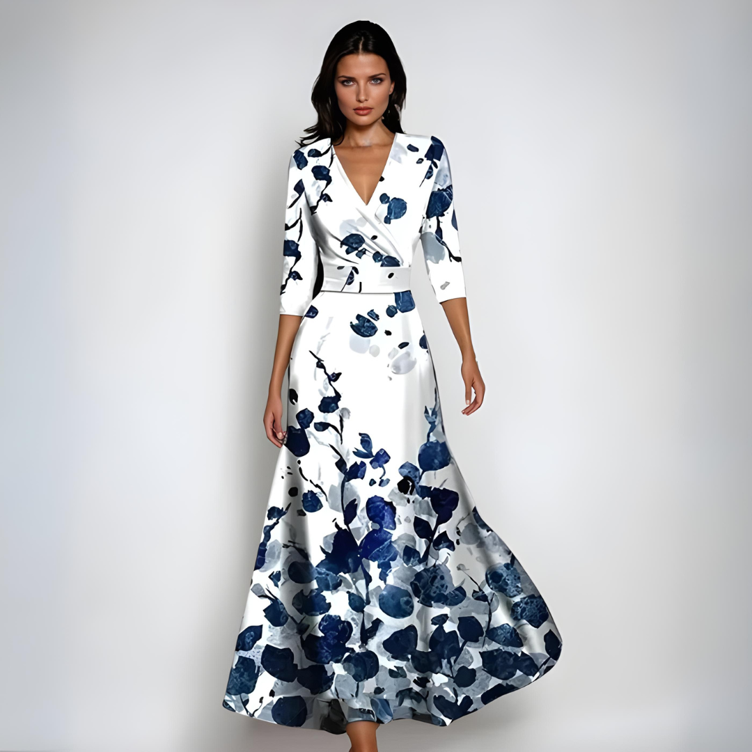 Jano™ | Elegantes Wickel-Maxi-Kleid mit Blumen