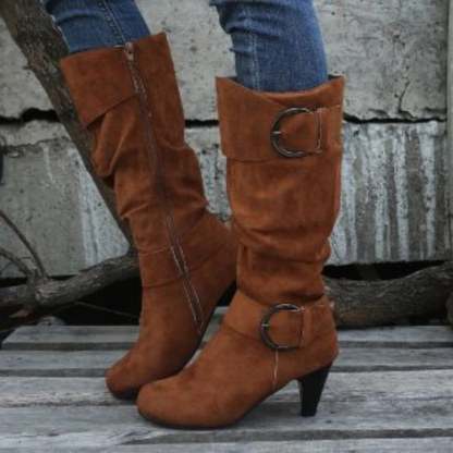 Stiefel mit runder Spitze und Schnalle - Rheane