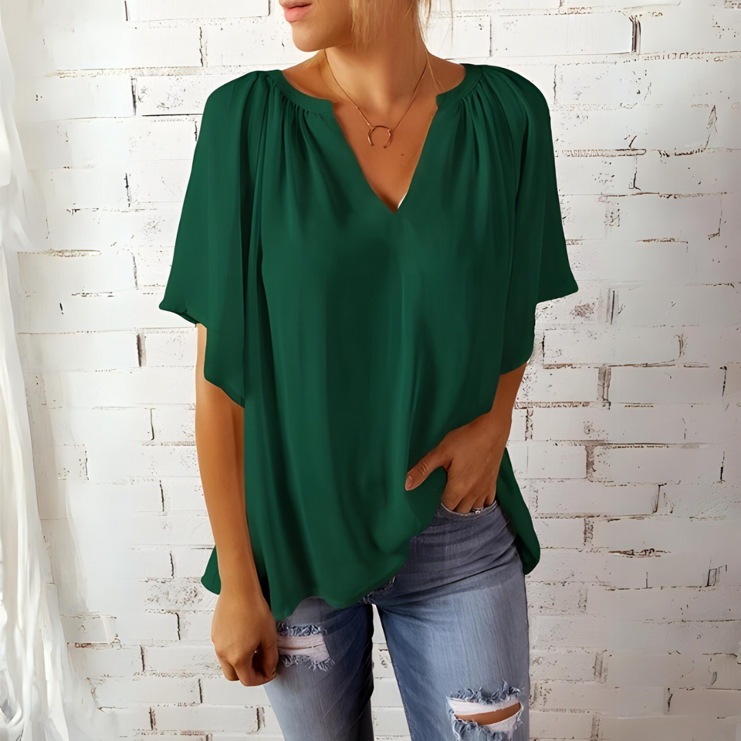 Tineke - Elegante Bluse mit V-Ausschnitt für Frauen