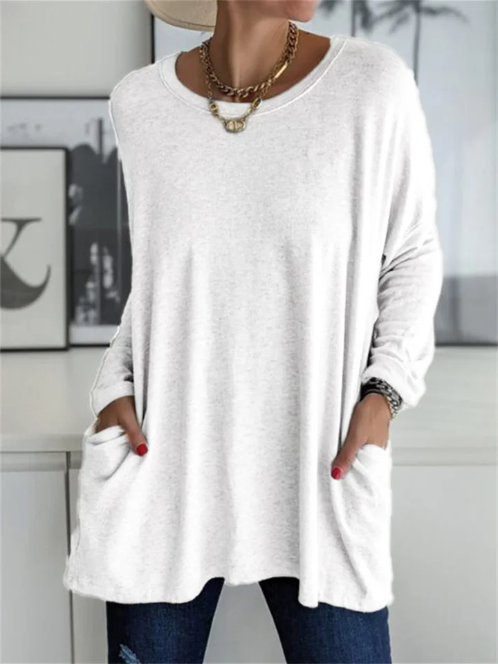 Lockere Bluse mit Tasche für den alltäglichen Auftritt