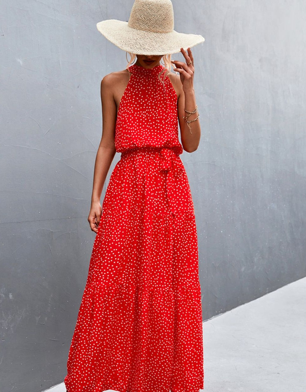 Ärmelloses Kleid mit Sommerprint