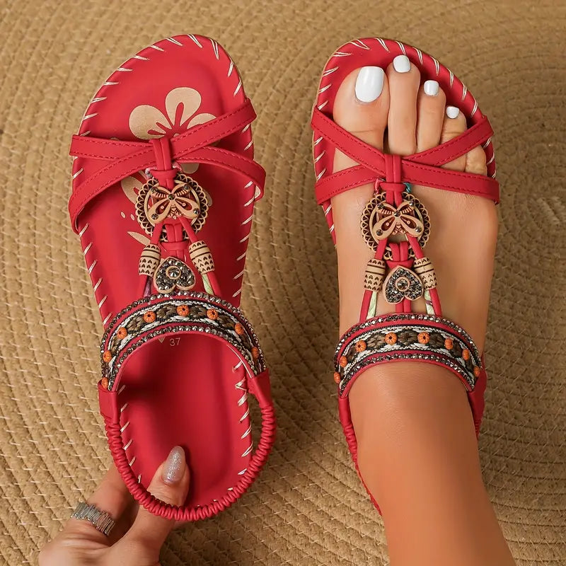 Fexo™ | Elegante Orthopädische Sandalen mit Schmetterlingsmotiv aus Strass