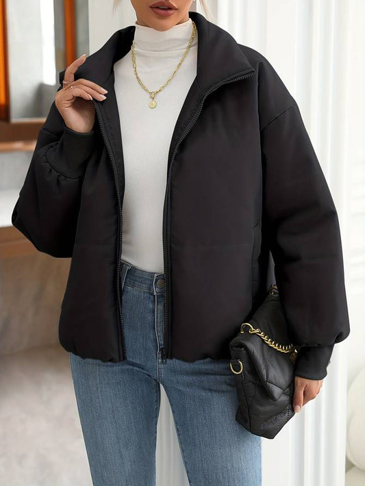 Schwarze Damen-Pufferjacke