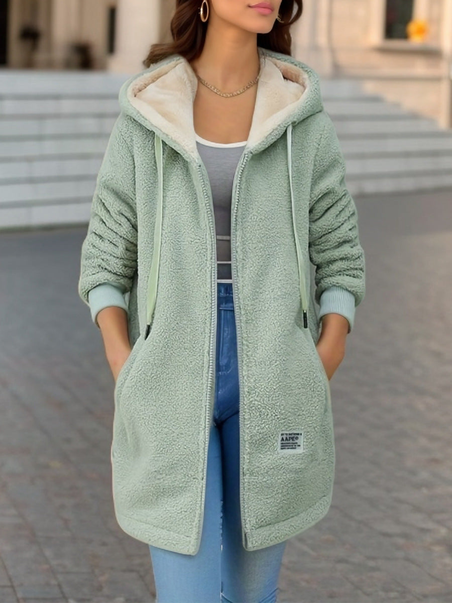 Sherpa Kapuzenjacke - Weich und mit Reißverschluss