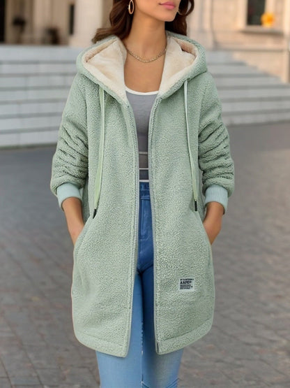 Sherpa Kapuzenjacke mit Reißverschluss - Bequem und warm für den Winter