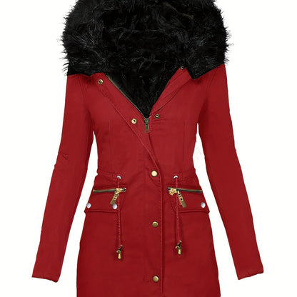 Feline | Lässiger Kapuzenparka mit Fuzzy-Besatz